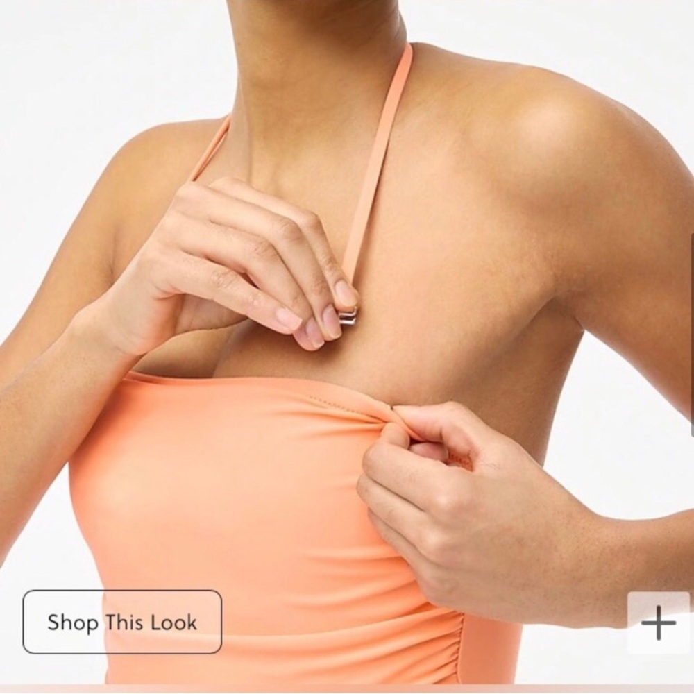 J. Crew Factory Strapless Coral One-Piece Swimsuit - Picture 5 of 6